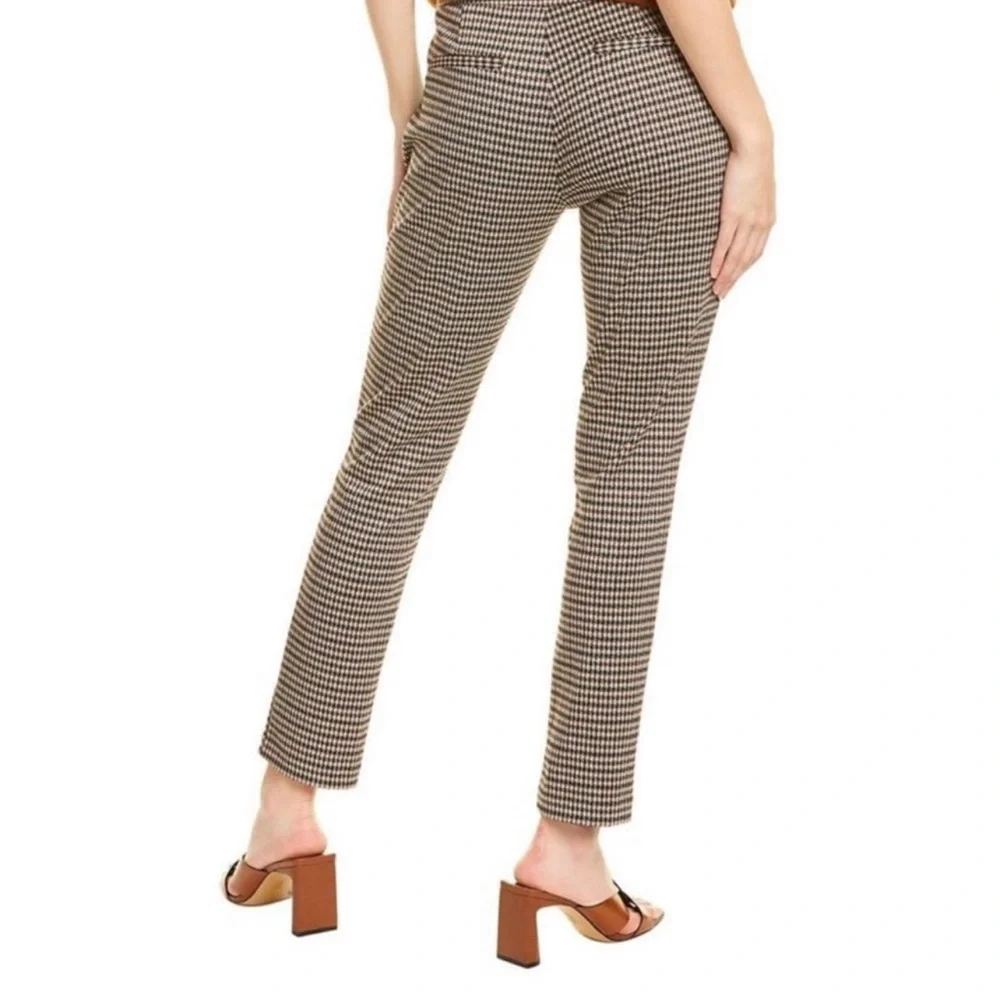 J. McLaughlin Ross Ankle Pants Zipper Pocket Brown Houndstooth Size 8